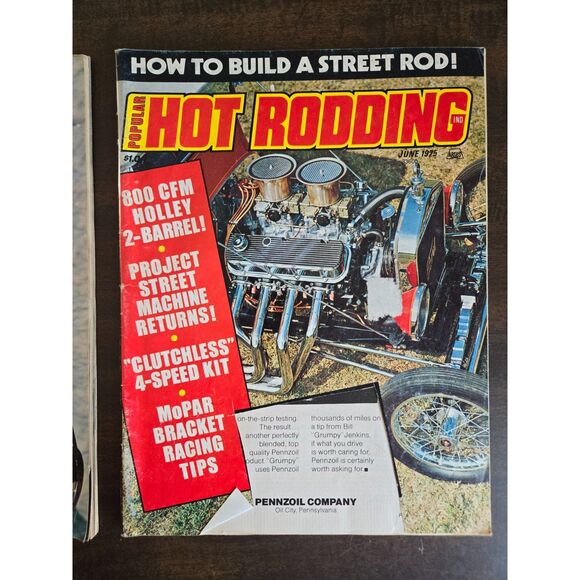 POPULAR HOT RODDING Magazines Lot of 2 Aug 1968 & June 1975 - Picture 2 of 10